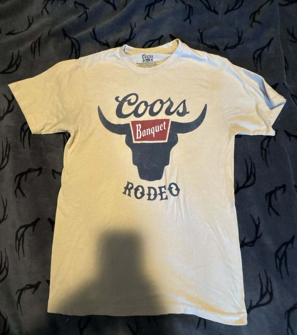 Coors Banquet Rodeo Graphic T-Shirt Natural Beige Size Small